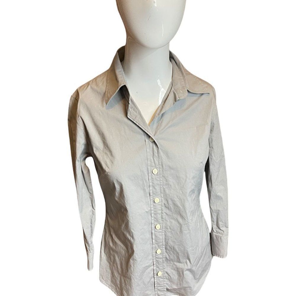 J. Crew Button Down Shirt Long Sleeves Collated 97% Cotton Sz S Gray